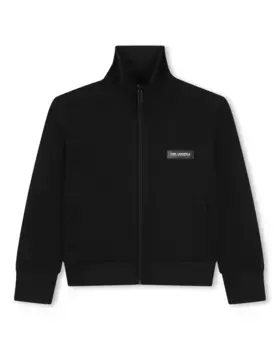 Толстовка для мальчика на молнии с высоким воротником Karl Lagerfeld Kids, черный