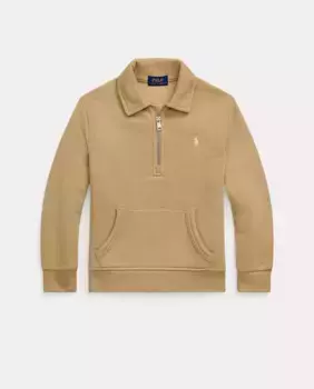 Толстовка для мальчика на полумолнии с вышитой лошадью Polo Ralph Lauren, бежевый