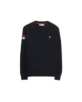 Толстовка для мальчика с флагом и маленьким темно-синим логотипом elPulpo, темно-синий