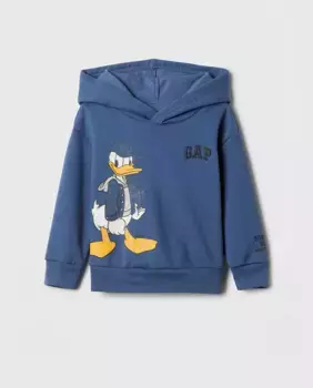 Толстовка для мальчика с капюшоном и рисунком Донала Дака спереди Gap, синий