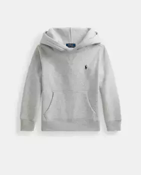 Толстовка для мальчика с капюшоном и вышитой лошадкой Polo Ralph Lauren, светло-серый