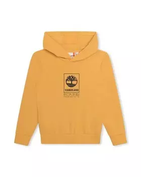 Толстовка для мальчика с капюшоном и логотипом спереди Timberland, горчичный