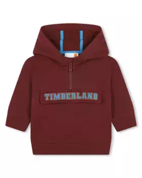 Толстовка для мальчика с капюшоном и полумолнией Timberland, цвет Granate