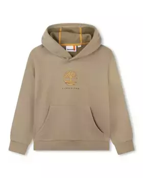 Толстовка для мальчика с капюшоном и карманом-кенгуру Timberland, бежевый