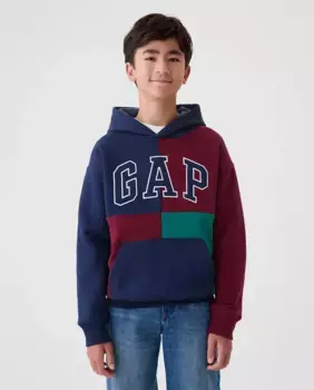 Толстовка для мальчика с капюшоном и логотипом Gap спереди, темно-синий