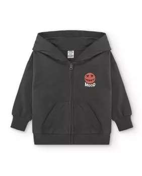 Толстовка для мальчика с капюшоном и застежкой-молнией Charanga, серый