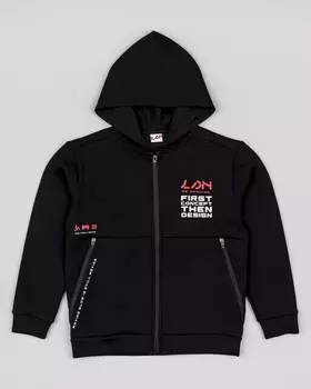 Толстовка для мальчика с капюшоном на молнии Losan, черный