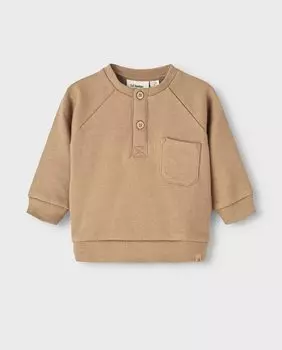 Толстовка для мальчика с карманом Lil Atelier, бежевый