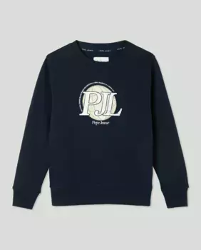 Толстовка для мальчика с круглым вырезом и графикой PJL Pepe Jeans, синий