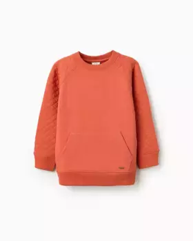Толстовка для мальчика с круглым вырезом и карманом-кенгуру Zippy, оранжевый