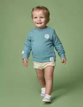 Толстовка для мальчика с круглым вырезом и принтом на спине Gocco, бирюзовый