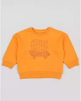 Толстовка для мальчика с круглым вырезом и рисунком спереди Losan, оранжевый