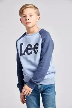 Толстовка для мальчика с круглым вырезом в стиле колор-блок Lee, синий