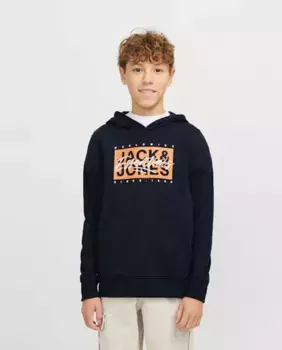 Толстовка для мальчика с логотипом спереди Jack & Jones, голубой