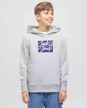 Толстовка для мальчика с логотипом спереди Jack & Jones, светло-серый