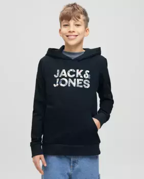 Толстовка для мальчика с логотипом спереди Jack & Jones, голубой