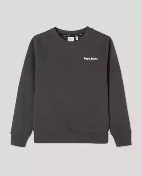 Толстовка для мальчика с принтом «бульдог» Pepe Jeans, темно-серый