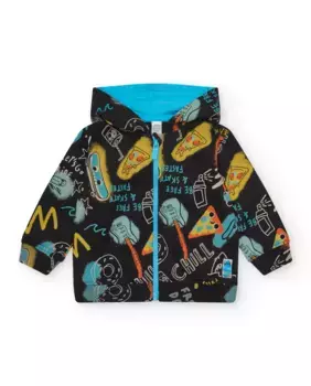 Толстовка для мальчика с принтом, капюшоном и застежкой-молнией Tuc tuc, черный