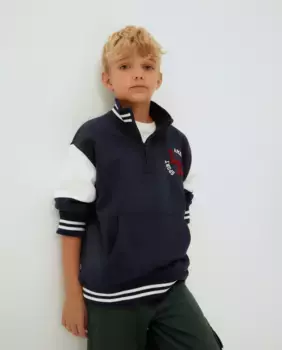 Толстовка для мальчика с воротником на молнии Kids El Corte Ingls, синий