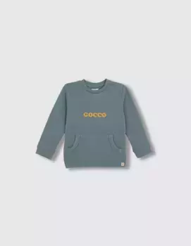 Толстовка для мальчика с вырезом и принтом Gocco, голубой