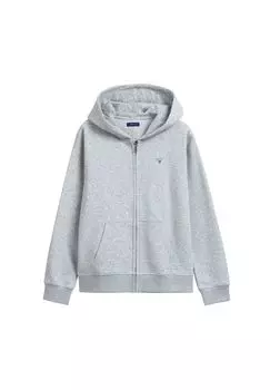Толстовка для мальчика - Teen Boys THE ORIGINAL FULL ZIP SWEAT HOODIE, капюшон GANT, серый