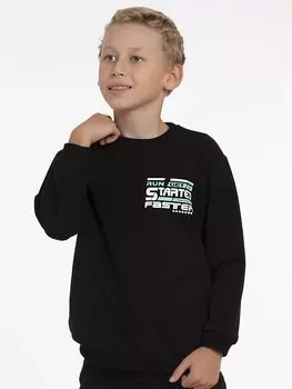 Толстовка для мальчиков с круглым вырезом и длинными рукавами с принтом Myhanne, черный