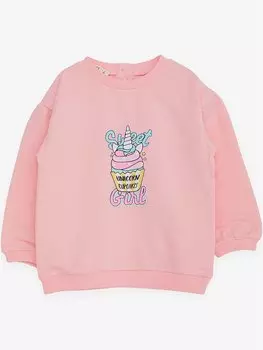 Толстовка для маленьких девочек с круглым вырезом и длинными рукавами с принтом Breeze, розовый