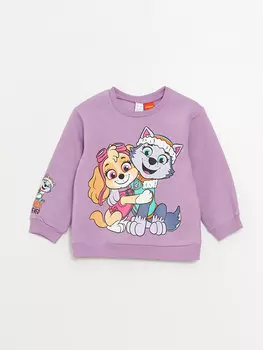 Толстовка для маленьких девочек с круглым вырезом и длинными рукавами с принтом Paw Patrol LCW baby, темно-сиреневый
