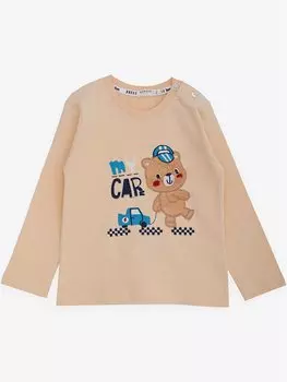 Толстовка для маленьких мальчиков с круглым вырезом и длинными рукавами с принтом Breeze, бежевый