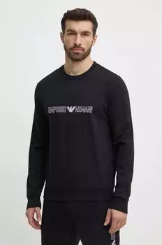 Толстовка для отдыха из хлопка Emporio Armani Underwear, черный
