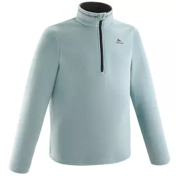 Толстовка детская флисовая Quechua MH100 для походов, возраст 7-15 лет, светло-серый