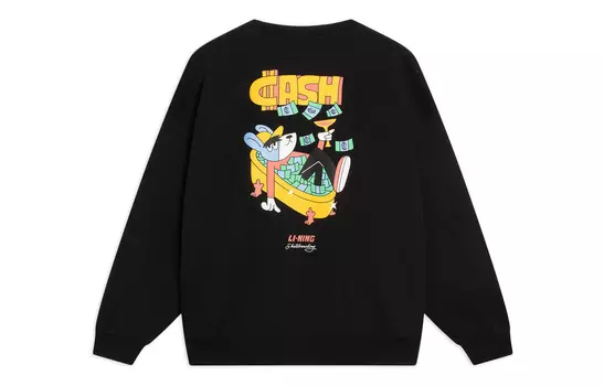 Толстовка для скейтборда унисекс черная Lining, черный