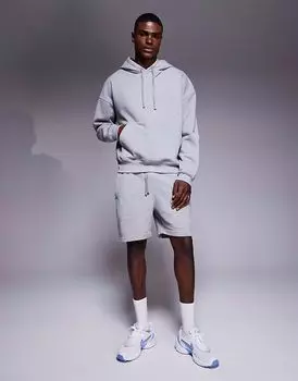 Толстовка для тренировок из плотного хлопка 4505 с быстросохнущей отделкой серого меланжевого цвета