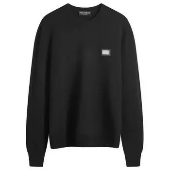 Толстовка Dolce & Gabbana Badge Logo Crew Neck Jumper, черный