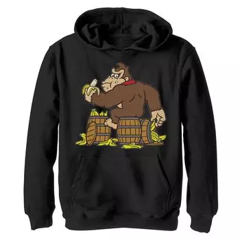 Толстовка Donkey Kong Eating Banana On Barrel для мальчиков 8–20 лет Licensed Character