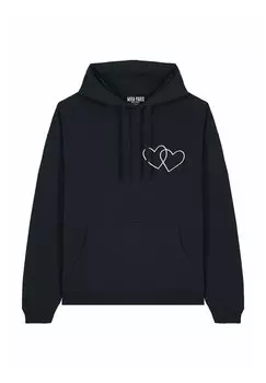 Толстовка DOUBLE HEART EMBROIDERY UNISEX - Hoodie Mira Paris, черный