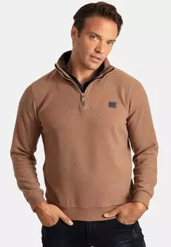 Толстовка Double Neck Half Zip Sweatshirt Jacey Quinn, цвет latte brown