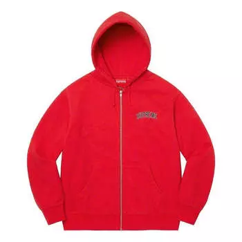Толстовка doughboy zip up hooded sweatshirt 'red white' Supreme, красный