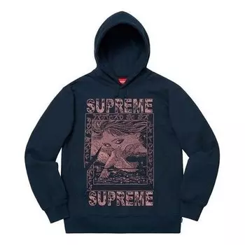 Толстовка doves hoodie 'navy' Supreme, синий