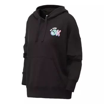 Толстовка downtown graphic hoodie 'black blue pink' Puma, черный