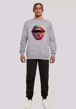 Толстовка DROOLING LIPS CREW F4NT4STIC, серый