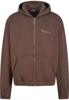 Толстовка Dropsize "Мужская супертяжелая толстовка с капюшоном на молнии Dropsize оверсайз", коричневый
