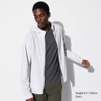 Толстовка DRY-EX Ultra Stretch с капюшоном и молнией UNIQLO, серый