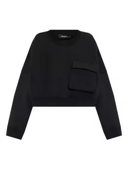 Толстовка DSQUARED2 с карманом-клапаном, черный