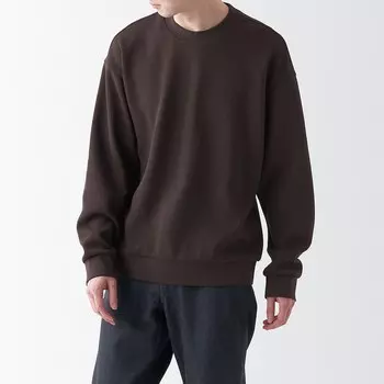 Толстовка двойной вязки MUJI, темно коричневый