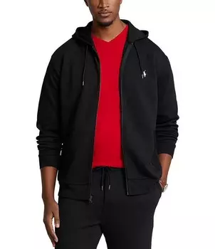 Толстовка двойной вязки с молнией во всю длину Polo Ralph Lauren Big & Tall, черный