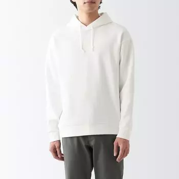 Толстовка двойной вязки с подтягиванием MUJI, молочный