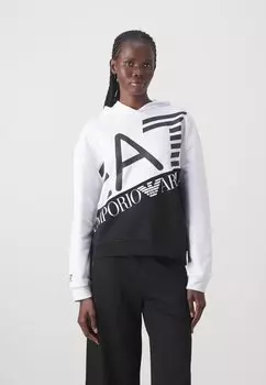 Толстовка EA7 Emporio Armani, белый/черный