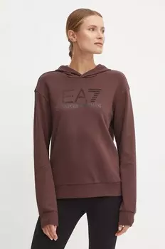 Толстовка EA7 Emporio Armani, коричневый