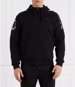 Толстовка Ea7 Regular Fit, черный / серебряный